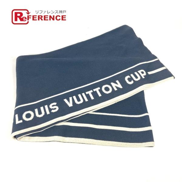 LOUIS VUITTON ルイヴィトン ロゴ ルイヴィトンカップ LVCUP マフラー ネイビー ...
