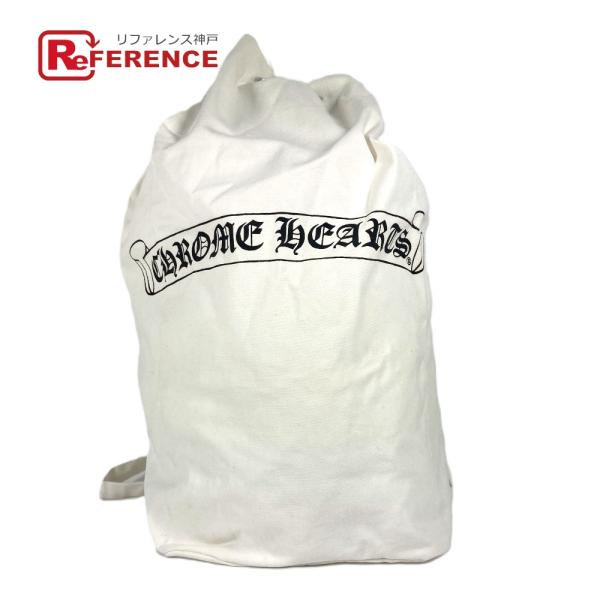 CHROME HEARTS クロムハーツ ロゴ 巾着バッグ カバン 肩掛け ショルダーバッグ ホワイ...