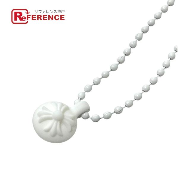 未使用 CHROME HEARTS クロムハーツ クロスボール アクセサリー ネックレス ホワイト ...
