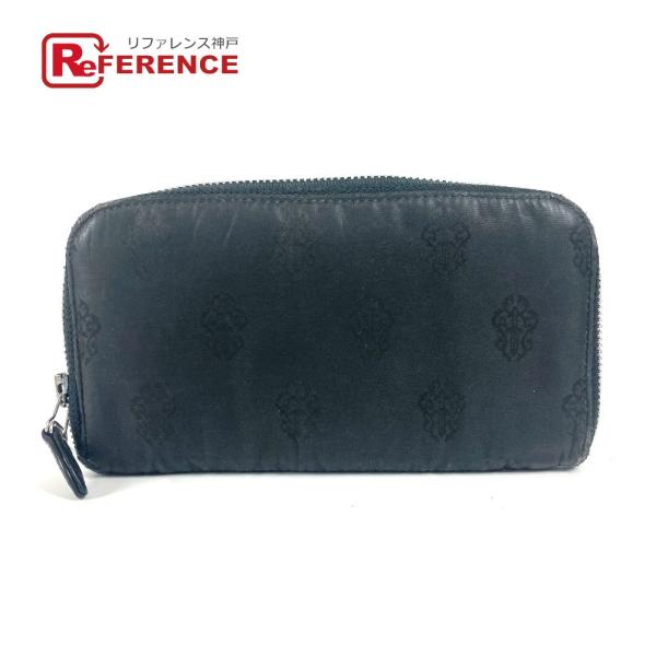 CHROME HEARTS クロムハーツ ロゴ ラウンドファスナー ロングウォレット 長財布 ブラッ...