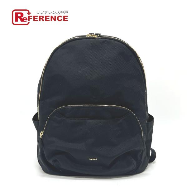 agnes b. アニエスベー FT03A-07 ロゴ カバン バックパック ゴールド金具 リュック...