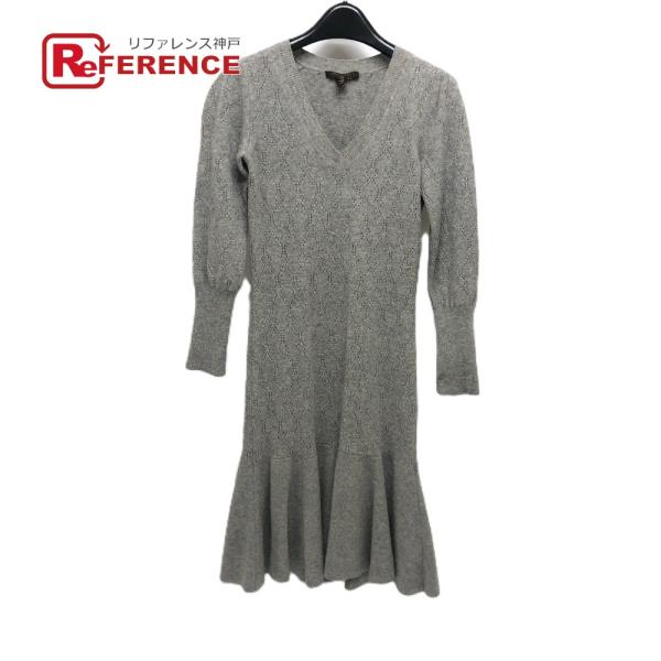 LOUIS VUITTON ルイヴィトン アパレル 長袖 Vネック フレア ニットワンピ ニット ワ...