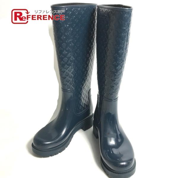 LOUIS VUITTON ルイヴィトン スプラッシュライン 長靴 レインブーツ 雨 シューズ モノ...