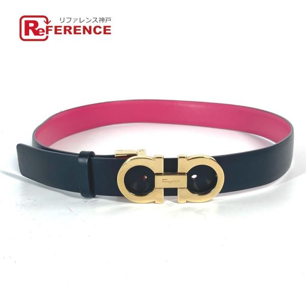 Salvatore Ferragamo サルヴァトーレフェラガモ ガンチーニ ベルト ブラック レデ...