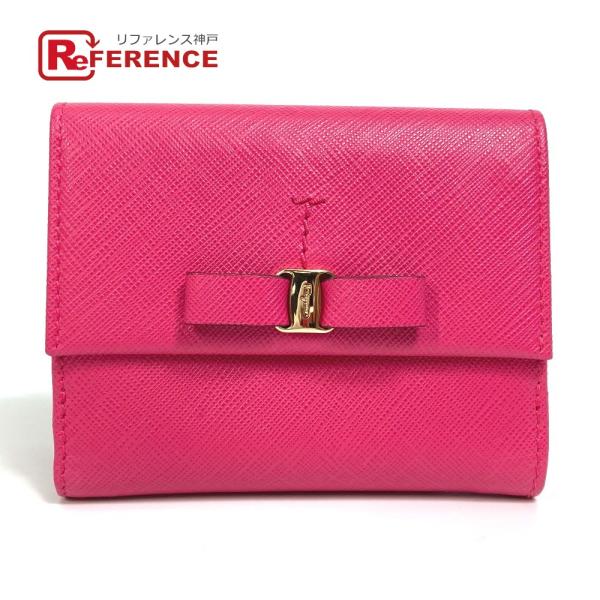 Salvatore Ferragamo サルヴァトーレフェラガモ ヴァラ リボン Wホック 2つ折り...