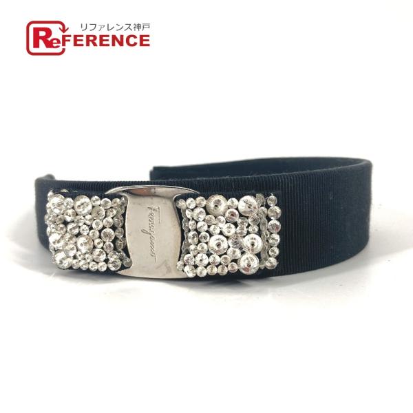 Salvatore Ferragamo サルヴァトーレフェラガモ ヴァラ ラインストーン リボン り...