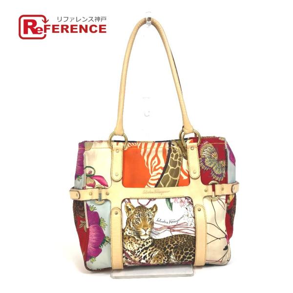 Salvatore Ferragamo サルヴァトーレフェラガモ アニマル総柄 トラ トートバッグ ...