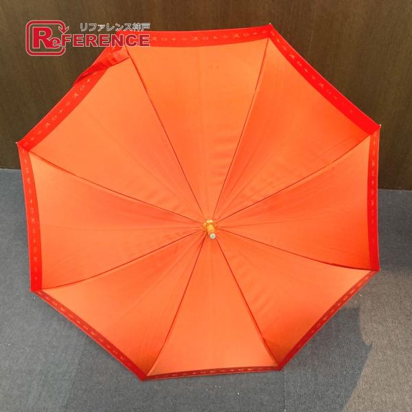 LOUIS VUITTON ルイヴィトン ロゴ 長傘 アンブレラ モノグラム 傘 オレンジ レディー...