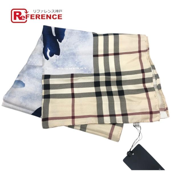 新品同様 BURBERRY バーバリー ZHG06 チェック柄 ファッション小物 フラワーパターン ...