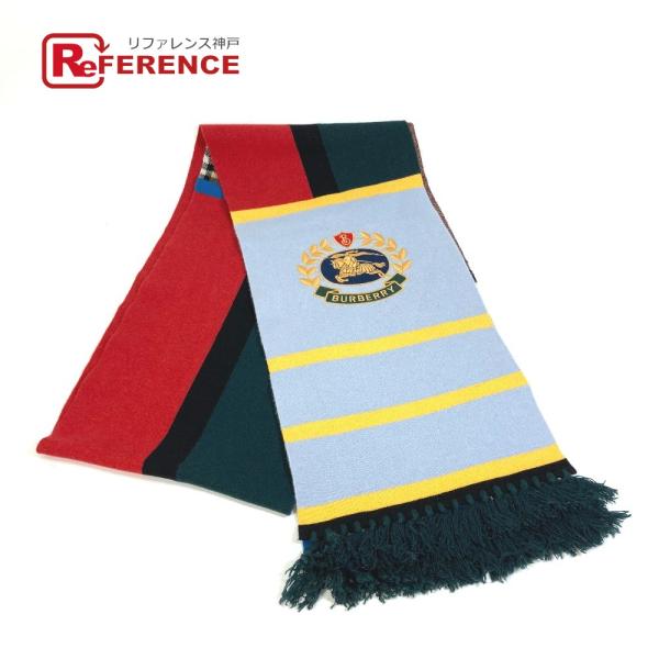 BURBERRY バーバリー 8007189 フリンジ BURBERRYS 刺繍 チェック マフラー...