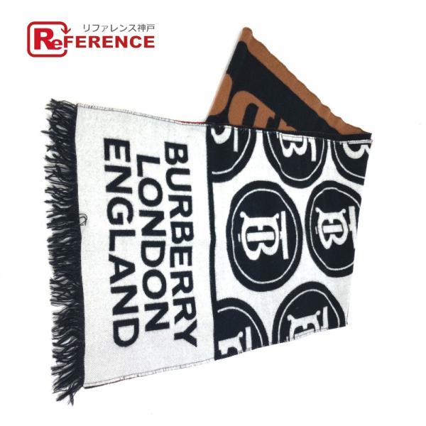 BURBERRY バーバリー 8019908 TB ロゴ マフラー ウール ホワイト メンズ【中古】...