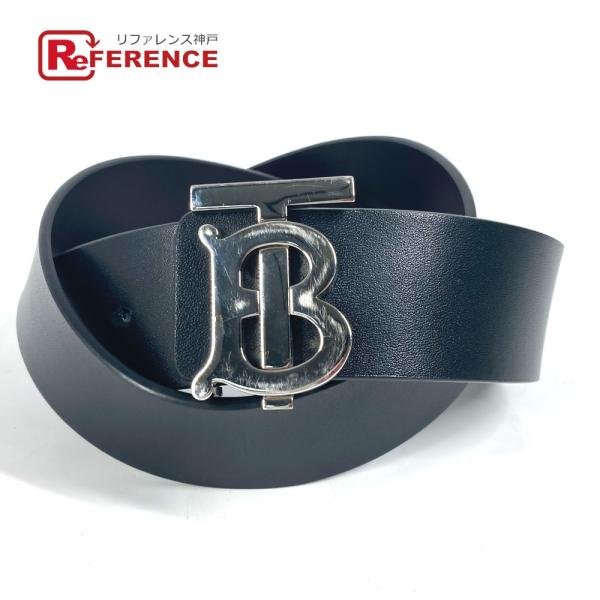 BURBERRY バーバリー TB ロゴ ベルト ブラック メンズ【中古】