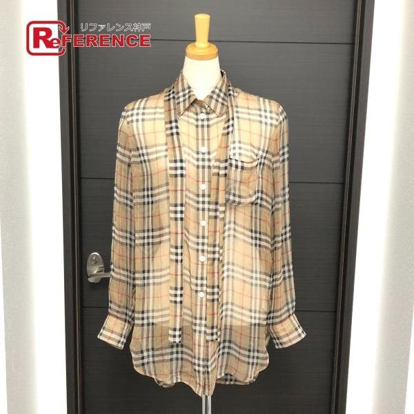 BURBERRY バーバリー チェック柄 シースルー ブラウス シャツ 長袖 長袖シャツ 長袖シャツ...