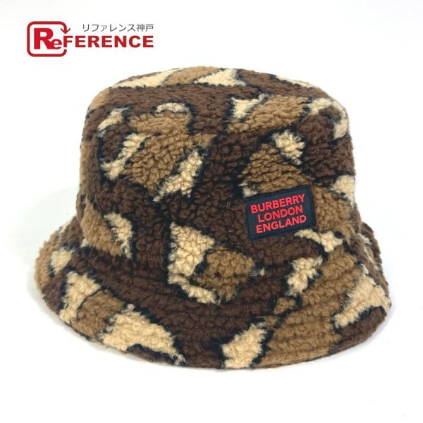 BURBERRY バーバリー 8023810 モコモコ ボア 総柄 ファー バケットハット 帽子 ハ...