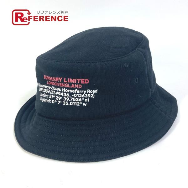 美品 BURBERRY バーバリー 8050066 ロゴ バケットハット ハット帽 帽子 バケットハ...