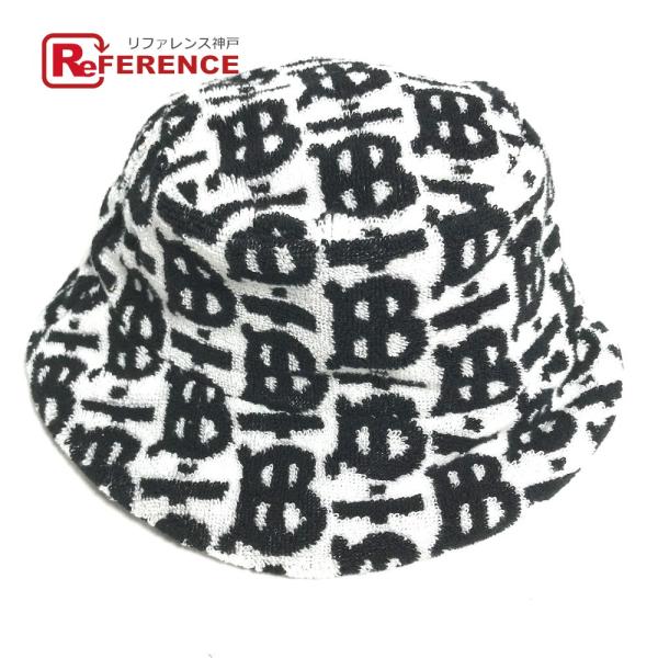 美品 BURBERRY バーバリー 8057414 ロゴ パイル ハット帽 帽子 バケットハット ボ...