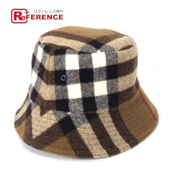 美品 BURBERRY バーバリー 8048929 チェック ハット帽 帽子 バケットハット ボブハ...