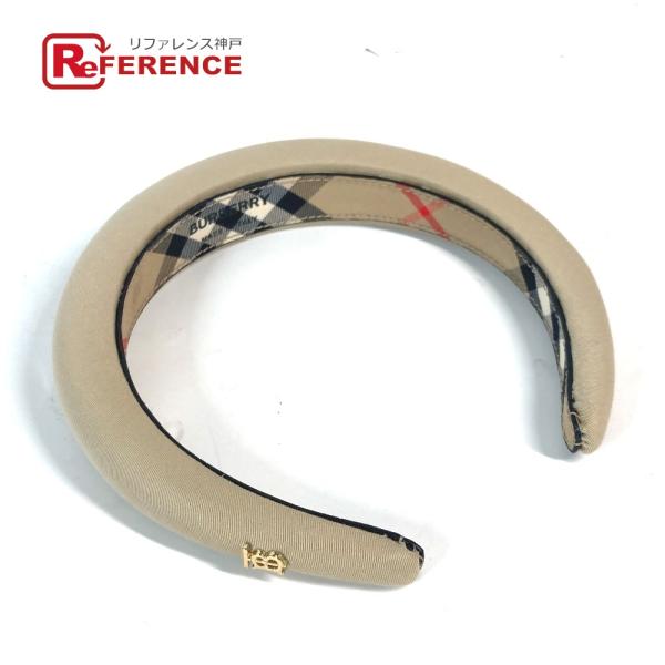 美品 BURBERRY バーバリー ロゴ TB ヘアアクセサリー ヘッドバンド ヘアバンド カチュー...