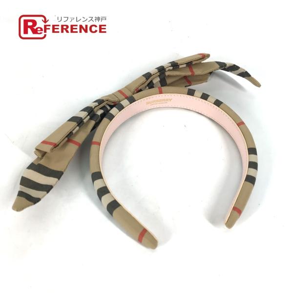 未使用 BURBERRY バーバリー チェック リボン ヘアアクセサリー ヘアバンド ヘッドバンド ...