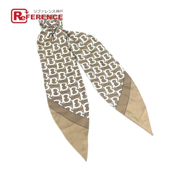 美品 BURBERRY バーバリー TB ロゴ ヘアアクセサリー ヘアゴム シュシュ ベージュ レデ...