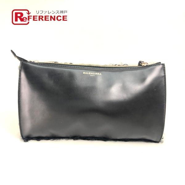 BALENCIAGA バレンシアガ  347238 セカンドバッグ クラッチバッグ ムートン/レザー...