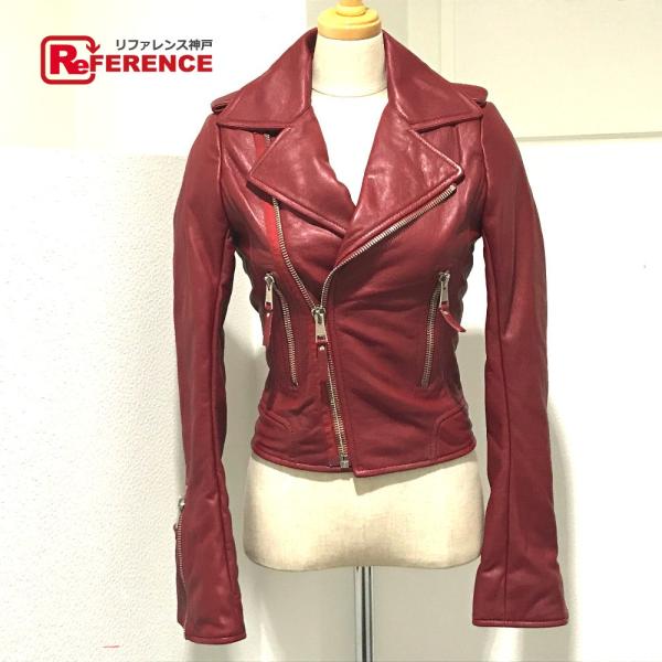 美品 BALENCIAGA バレンシアガ 256302 ジャケット り ライダースジャケット レザー...