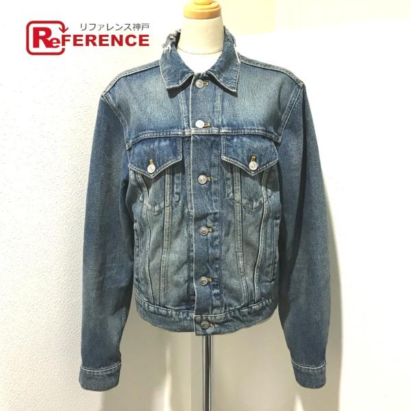 BALENCIAGA バレンシアガ 刺繍デニム ジャケット USED加工 キャンペーンロゴ デニムジ...