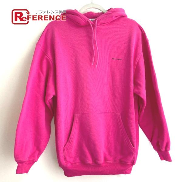 BALENCIAGA バレンシアガ 570798 ロゴ フーディ パーカー コットン ブラック レデ...