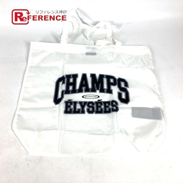 未使用 BALENCIAGA バレンシアガ ロゴ エコバッグ トートバッグ ショルダーバッグ ホワイ...