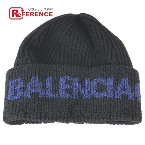 新品同様 BALENCIAGA バレンシアガ 675327 ロゴ ビーニー 帽子 ニット帽 ニットキ...