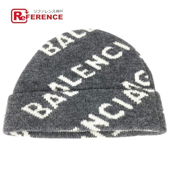 未使用 BALENCIAGA バレンシアガ 633717 ロゴ ビーニー 帽子 ニット帽 ニットキャ...
