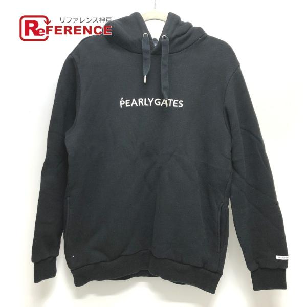 PEARLY GATES パーリーゲイツ ロゴ フーディ パーカー ブラック メンズ【中古】