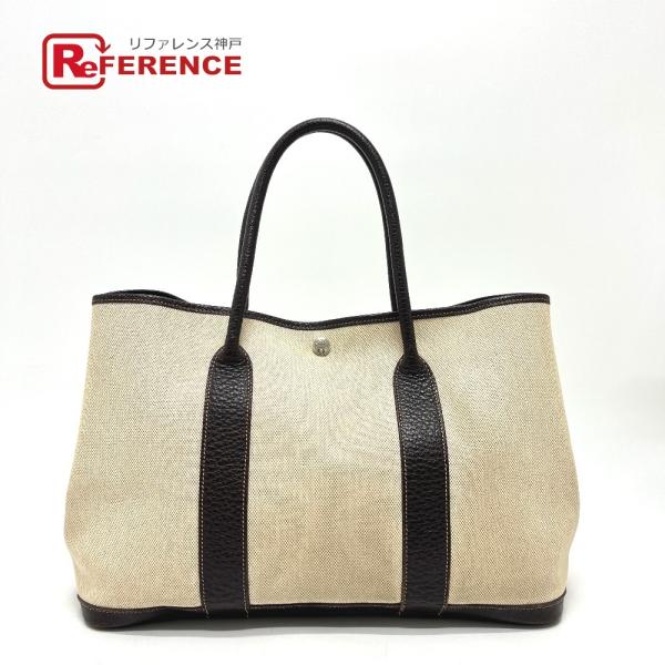 HERMES エルメス ガーデンパーティPM カバン バッグ ハンドバッグ トートバッグ ベージュ ...