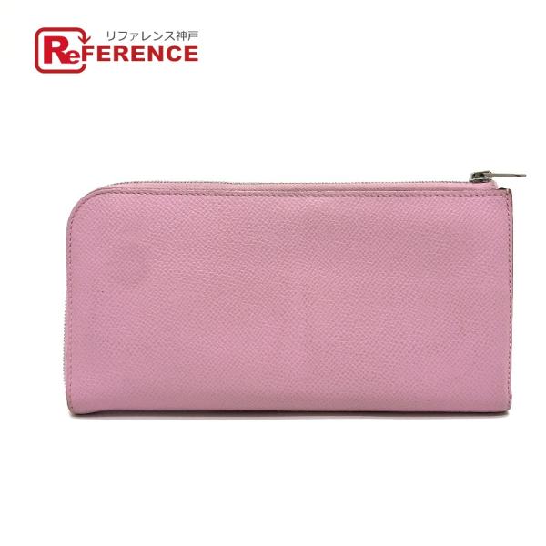 HERMES エルメス リミックス コンバイン デュオ 長財布 モーヴシルベストル×ライム ピンク ...