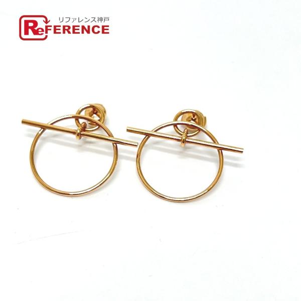 新品同様 HERMES エルメス K18 ピアス エシャペPM アクセサリー ピアス ゴールド レデ...