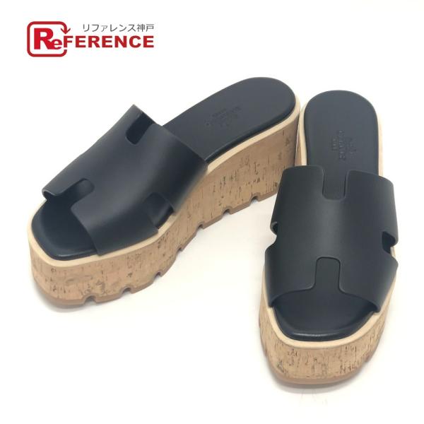 未使用 HERMES エルメス エズ30 靴 シューズ ウェッジソール 厚底 プラットフォーム ミュ...