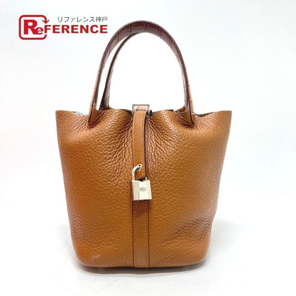 HERMES エルメス ピコタンロックタッチＰＭ クロコダイルアリゲーター カバン バッグ ハンドバ...
