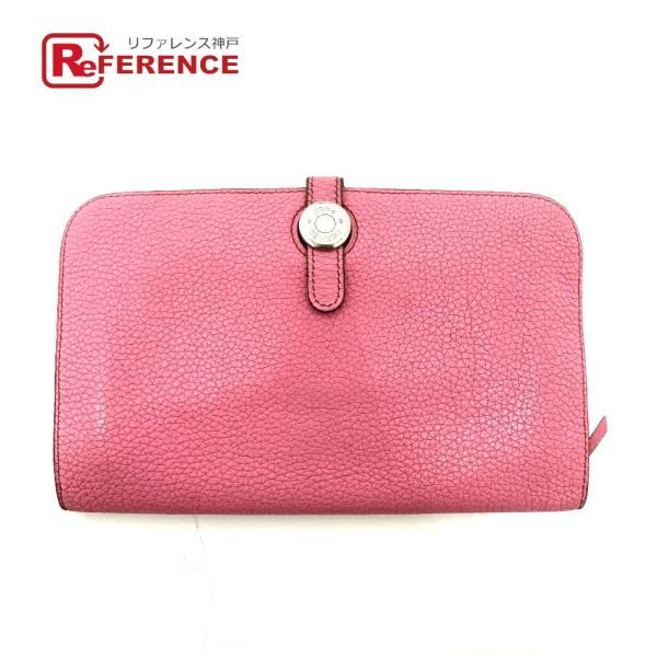 HERMES エルメス ドゴンGM ドゴン GM ウォレット 財布  長財布 ピンク レディース【中...