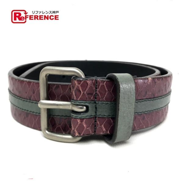 MIUMIU ミュウミュウ  バックル パイソン型押し ベルト レザー レディース パープル サイズ...