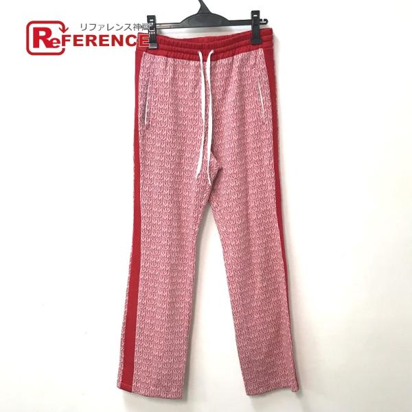 美品 MIUMIU ミュウミュウ 総ロゴ ボトムス ロング アパレル パンツ ピンク レディース【中...