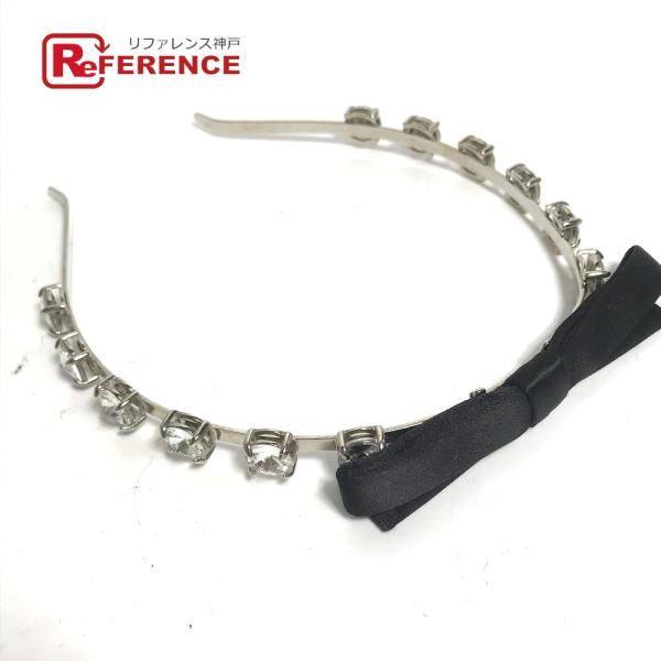 MIUMIU ミュウミュウ ラインストーン リボン ヘアアクセサリー ヘッドバンド ヘアバンド カチ...