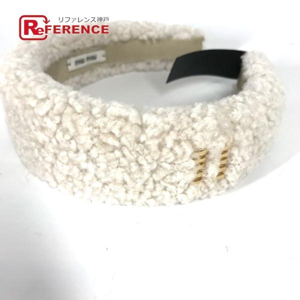 美品 MIUMIU ミュウミュウ 5IH025 シアリング モコモコ ヘッドバンド ヘアバンド ヘア...