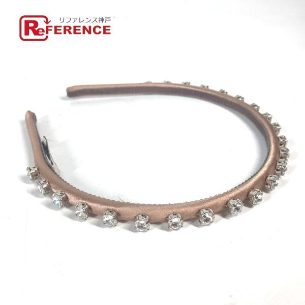 美品 MIUMIU ミュウミュウ ラインストーン クリスタル ヘアアクセサリー ヘアバンド カチュー...