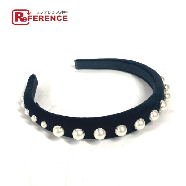 美品 MIUMIU ミュウミュウ ラインストーン ヘアアクセサリー ヘアバンド ヘッドバンド カチュ...