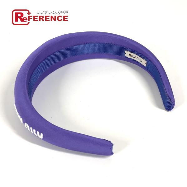 美品 MIUMIU ミュウミュウ ロゴ ヘッドバンド ヘアバンド ヘアアクセサリー カチューシャ パ...