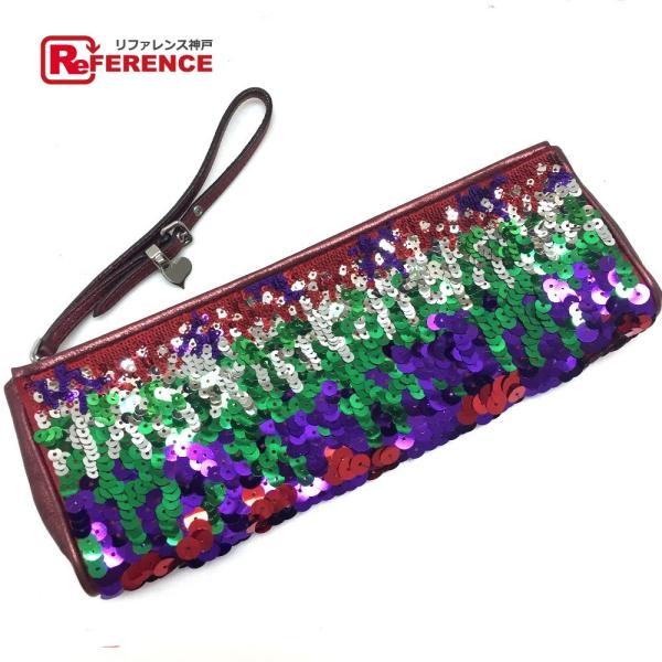 MYU MYU ミュウミュウ ブランド 5N1408 ストラップ付きポーチ ポーチ スパンコール メ...