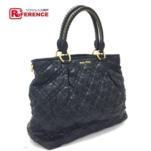MIU MIU ミュウミュウ ハンドバッグ ショルダーバッグ キルティング 2wayバッグ フェイク...