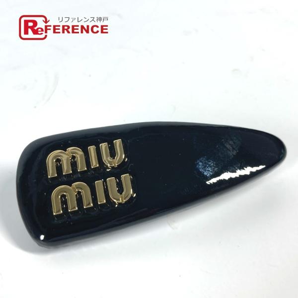 MIUMIU ミュウミュウ ロゴ ヘアアクセサリー ヘアピン ブラック レディース【中古】