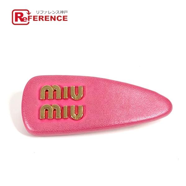 MIUMIU ミュウミュウ ロゴ ヘアアクセサリー ヘアピン ピンク レディース【中古】