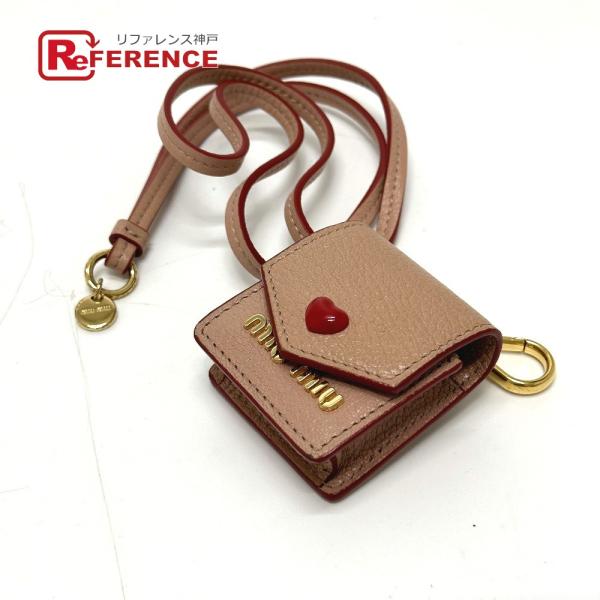 美品 MIUMIU ミュウミュウ 5TT106 マドラスラブ airpodsケース ネックストラップ...